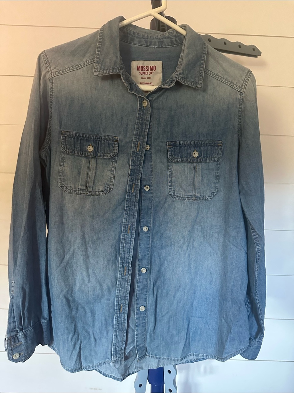 #57 Mossimo Supply Co. Denim Button-Front Shirt in Light Blue